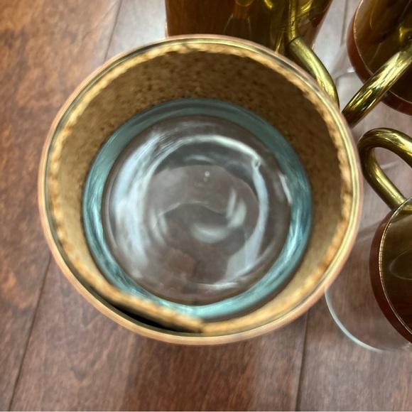 Vintage Beucler Irish Turkish Coffee Espresso Cups, Glass Copper Brass, Set of 4 - Picture 15 of 15